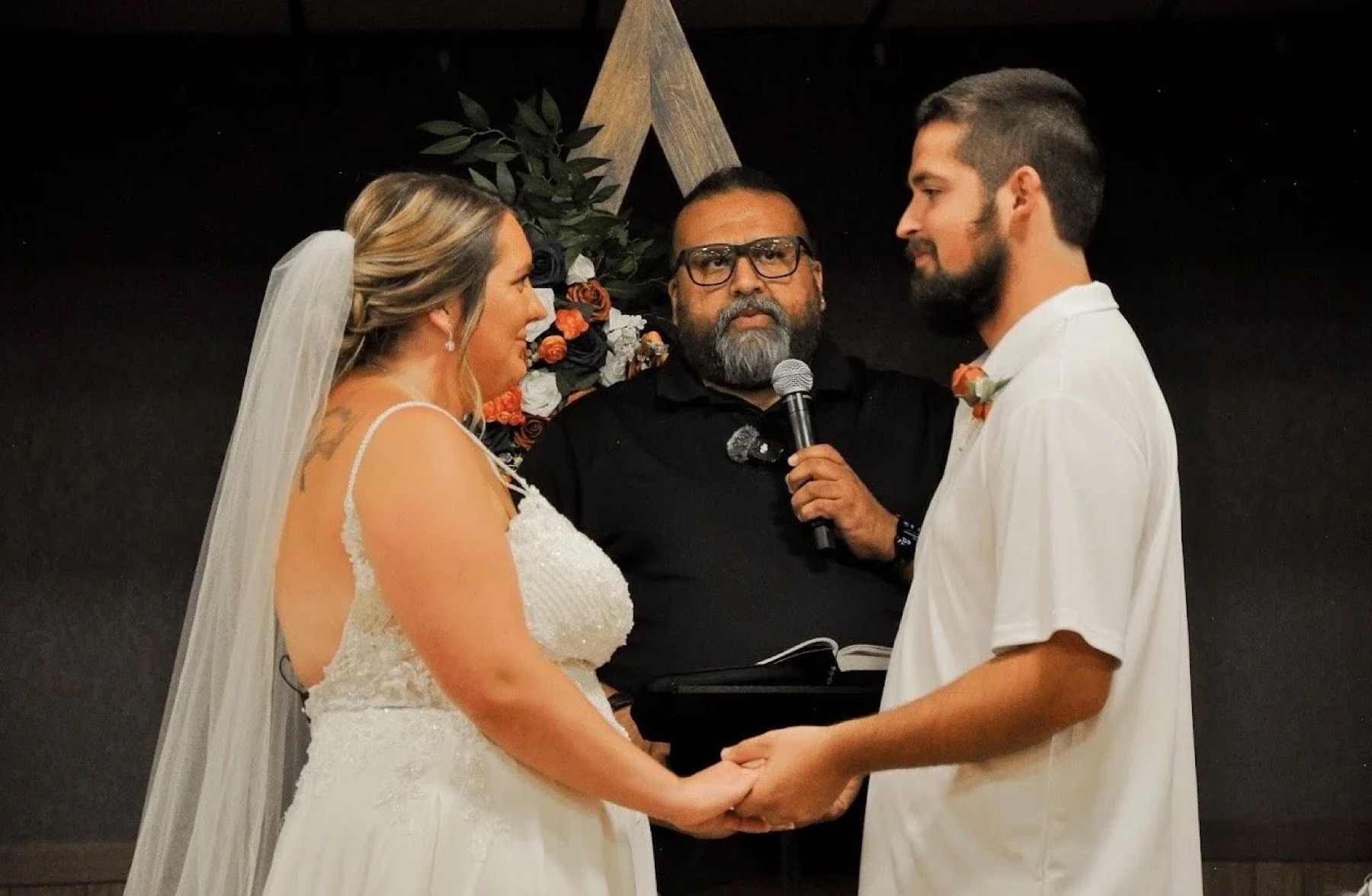 Couple exchanging vows